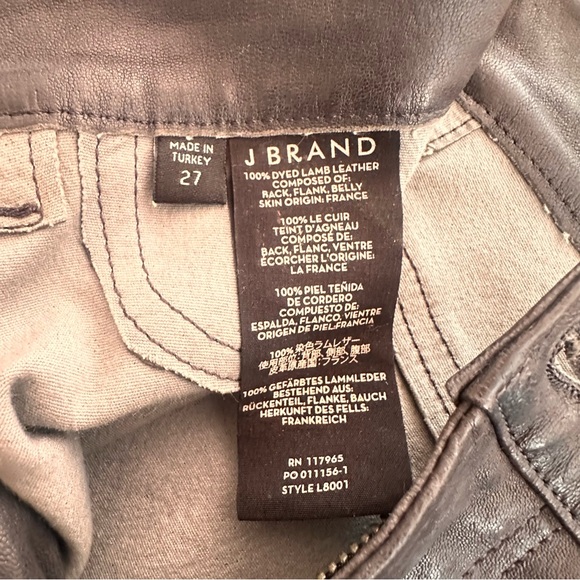 J Brand L8001 Women’s Mid-Rise Legging in Stretch Lamb Leather Black Gray 27 - Picture 7 of 8